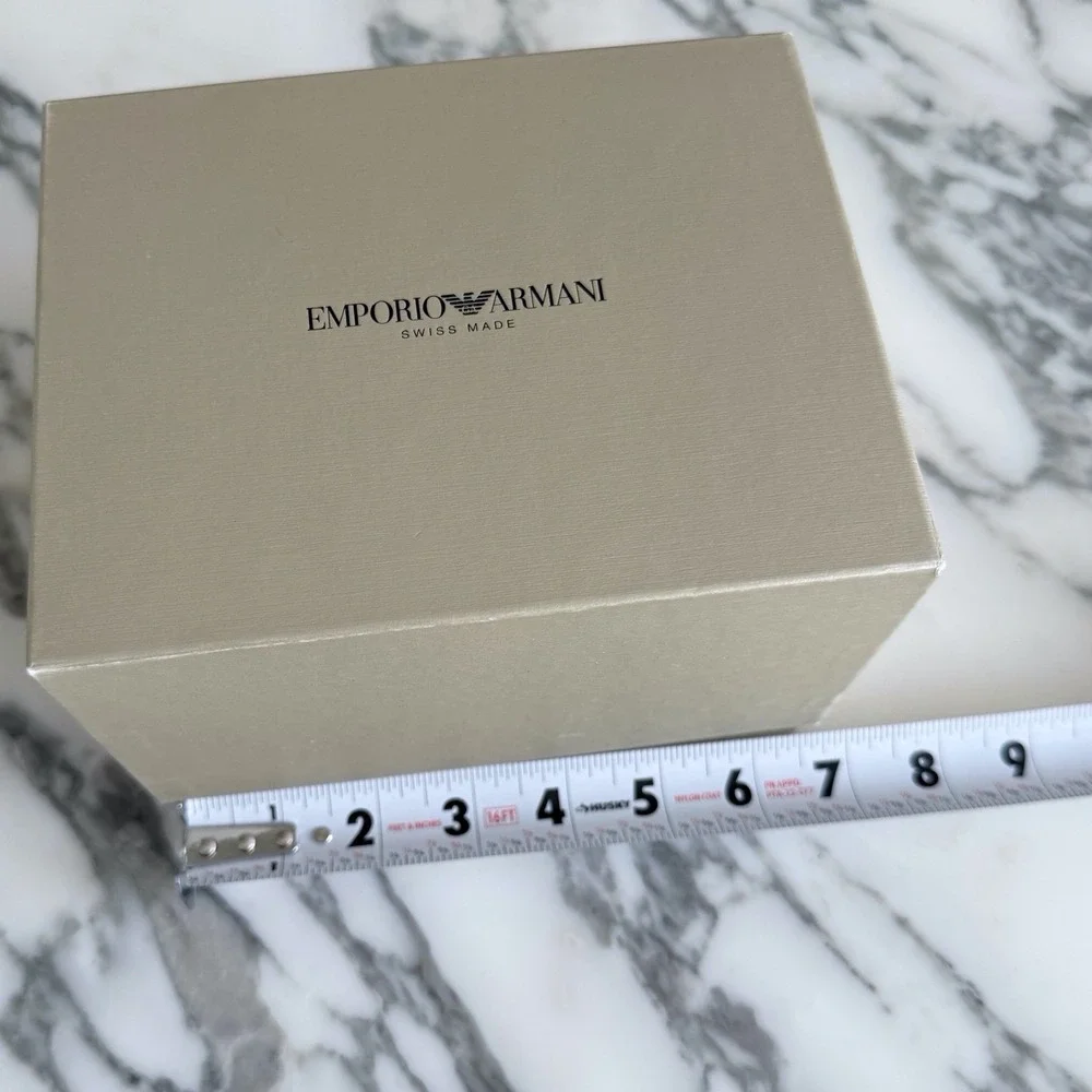 Emporio Armani Swiss Made Luxury Watch Box Set with Manuals and Pouch